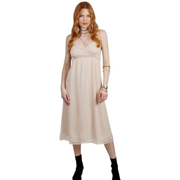Band of the Free Amalie Ivory Lace Slip Midi Dress Womens Size Small - Picture 1 of 12